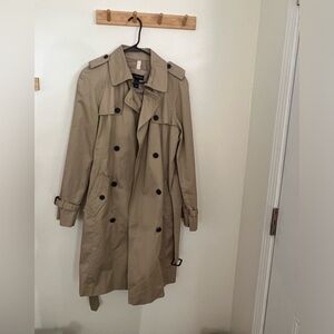 Women’s Lands' End Beige button down Trench Coat size small no flaws